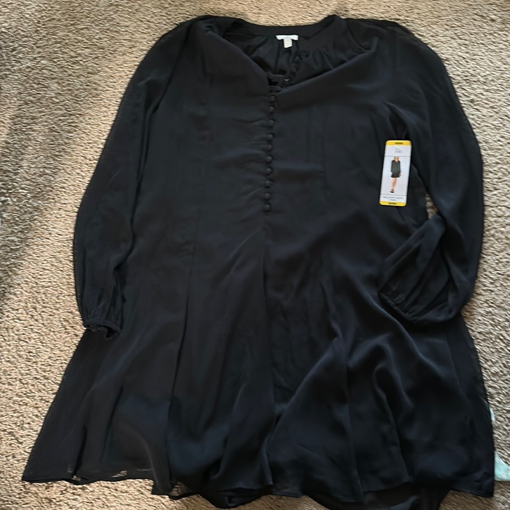 Joie black flowy puff sleeve dress